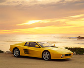 FRR 07 RK0059 16
1992 Ferrari Testarossa Yellow 3/4 Front View On Beach Sunset Background