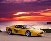 FRR 07 RK0059 17
1992 Ferrari Testarossa Yellow 3/4 Front View On Beach Sunset Background