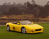 FRR 08 RK0031 04
1994 Ferrari 348 Spyder Yellow 3/4 Front View On Grass By Water