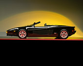 FRR 08 RK0053 01
Ferrari Testarossa Spyder Black Profile View Red Line Yellow Lighting Studio