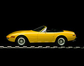 FRR 08 RK0090 01
1973 Ferrari Daytona Spyder Yellow Profile View On Checkered Line Studio