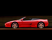 FRR 08 RK0102 04
1995 Ferrari F355 Spyder Red Profile View On Yellow Lines Studio