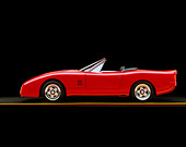 FRR 08 RK0118 02
1969 Ferrari 365 NART Spyder Red Profile View On Yellow Line Studio