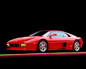 FRR 11 RK0021 04
1992 Ferrari 348 TB Speciale Red 3/4 Side View On Red And Yellow Lines Studio