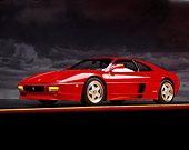 FRR 11 RK0021 07
1992 Ferrari 348 TB Speciale Red 3/4 Side View On Red And Yellow Lines Studio
