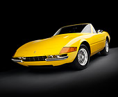 FRR 12 RK0007 01
1972 Ferrari Daytona Spyder GTB/4 Yellow 3/4 Front View In Studio.