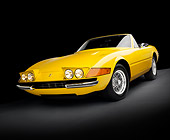 FRR 12 RK0008 01
1972 Ferrari Daytona Spyder GTB/4 Yellow 3/4 Front View In Studio.