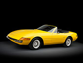 FRR 12 RK0011 01
1972 Ferrari Daytona Spyder GTB/4 Yellow 3/4 Front View In Studio.
