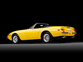 FRR 12 RK0016 01
1972 Ferrari Daytona Spyder GTB/4 Yellow 3/4 Rear View In Studio.