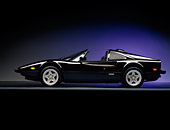 FRR 13 RK0007 01
1984 Ferrari 308 Black Side View On Gray Line Blue Lighting Background Studio