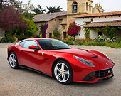 FRR 15 RK0042 01
2012 Ferrari F12 Berlinetta Red 3/4 Front View On Pavement By House