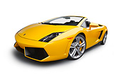 LAM 01 BK0032 01
2012 Lamborghini Gallardo LP 550-2 Spyder Yellow 3/4 Front View On White Seamless
