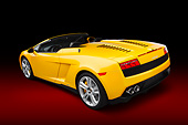 LAM 01 BK0034 01
2012 Lamborghini Gallardo LP 550-2 Spyder Yellow 3/4 Rear View In Studio