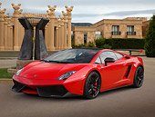 LAM 01 BK0041 01
2012 Lamborghini Gallardo LP 570-4 Red 3/4 Front View On Pavement By Building