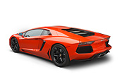 LAM 01 RK0798 01
2012 Lamborghini Aventador Tangerine 3/4 Rear View On White Seamless
