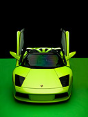 LAM 01 RK0584 01
2006 Lamborghini Murcielago Roadster Lime Green Head On View Green Floor Studio