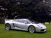 LAM 01 RK0614 01
2006 Lamborghini Gallardo IMSA GTV Silver 3/4 Side View On Grass By Trees