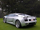 LAM 01 RK0615 01
2006 Lamborghini Gallardo IMSA GTV Silver 3/4 Rear View On Grass By Trees
