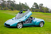 LAM 01 RK0645 01
1996 Lamborghini Zagato Raptor Concept Blue 3/4 Front View Open Top On Grass