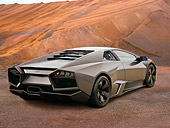 LAM 01 RK0673 01
2008 Lamborghini Reventon Gray 3/4 Rear View On Dirt