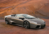 LAM 01 RK0678 01
2008 Lamborghini Reventon Gray 3/4 Front View On Dirt