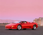 LAM 02 RK0030 01
1996 Lamborghini Diablo Roadster Red 3/4 Side View On Pavement