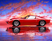 LAM 03 RK0001 10
1967 Lamborghini Miura P-400 Red 3/4 Front View On Mylar Floor Sunset Studio