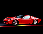 LAM 03 RK0005 06
1967 Lamborghini Miura P-400 Red 3/4 Side View On Yellow Line Studio