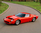 LAM 03 RK0007 16
1970 Lamborghini Miura S Overhead 3/4 Front View On Road By Grass