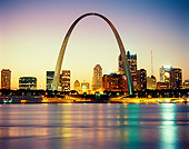 LAN 07 GR0104 01
View From Mississippi River At Dusk In St. Louis, Missouri