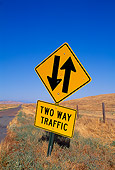 LAN 07 RK0150 03
Two Way Traffic Sign Off Road Blue Sky