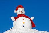 LAN 08 KH0023 01
Snowman Wearing Red Scarf And Santa Hat