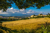 LAN 08 KH0109 01
Vacheres Village And Grain Field In Alpes De Haute Provence, France