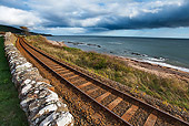 LAN 08 MH0011 01
Railroad Of The Royal Scotsman Train Through Scottish Countryside Along North Sea