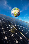 LAN 09 KH0016 01
Ball Representing The Earth Rising Above Roof Of Solar Park With Integrated Photovaltaic Panels