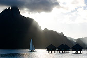 LAN 09 KH0031 01
Bungalows On Stilts And Yacht At Sunset Bora Bora