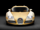 AUT 02 RK0119 02
2008 Bugatti Veyron 16.4 Grand Sport Roadster Gold And White Front View Studio