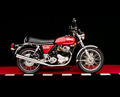 MOT 01 RK0371 06
1975 Norton MK3 850 Roadster Red Side View On Red Floor Checkered Line Studio