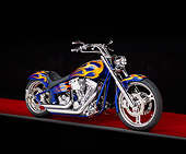 MOT 01 RK0442 10
2002 Special Construction Custom Blue With Flames 3/4 Front View Studio