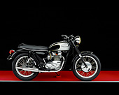 MOT 01 RK0543 03
1968 Triumph T100R Daytona Super Sport Silver And Black Side View On Red Floor Gray Line Studio