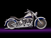 MOT 01 RK0787 01
2003 Harley-Davidson Fat Boy Black And Silver Custom Engraved Profile View In Studio