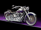 MOT 01 RK0788 01
2003 Harley-Davidson Fat Boy Black And Silver Custom Engraved 3/4 Front View In Studio
