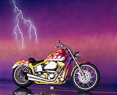 MOT 01 RK0002 05
1995 Pink And Yellow Harley Davidson Profile Mylar Floor Lightning Background