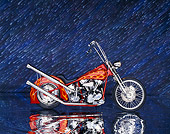 MOT 01 RK0006 04
1941 Hareley Davidson Knucklehead Red With Flames Profile On Mylar Showering Stars
