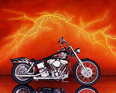 MOT 01 RK0009 03
1997 Custom Harley Profile With Orange Lightning In Background
