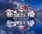 MOT 01 RK0013 02
Custom Harley-Davidson Candy Red And Granite Profile On Mylar Floor Gray Clouds