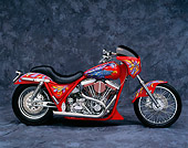 MOT 01 RK0124 05
Harley-Davidson Red With Eagle Graphic Profile View Gray Mottled Background Studio