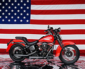 MOT 01 RK0142 07
1991 Harley-Davidson Springer Red Profile View American Flag