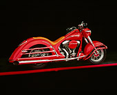MOT 01 RK0145 06
1992 Harley Davidson Bob Dron Heritage Royale Red 3/4 Rear View On Red Line Studio