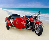 MOT 01 RK0177 09
1946 Flathead With Sidecar Red 3/4 Front View Beach Background
